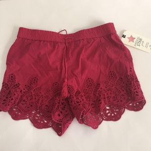 Pink patterned shorts